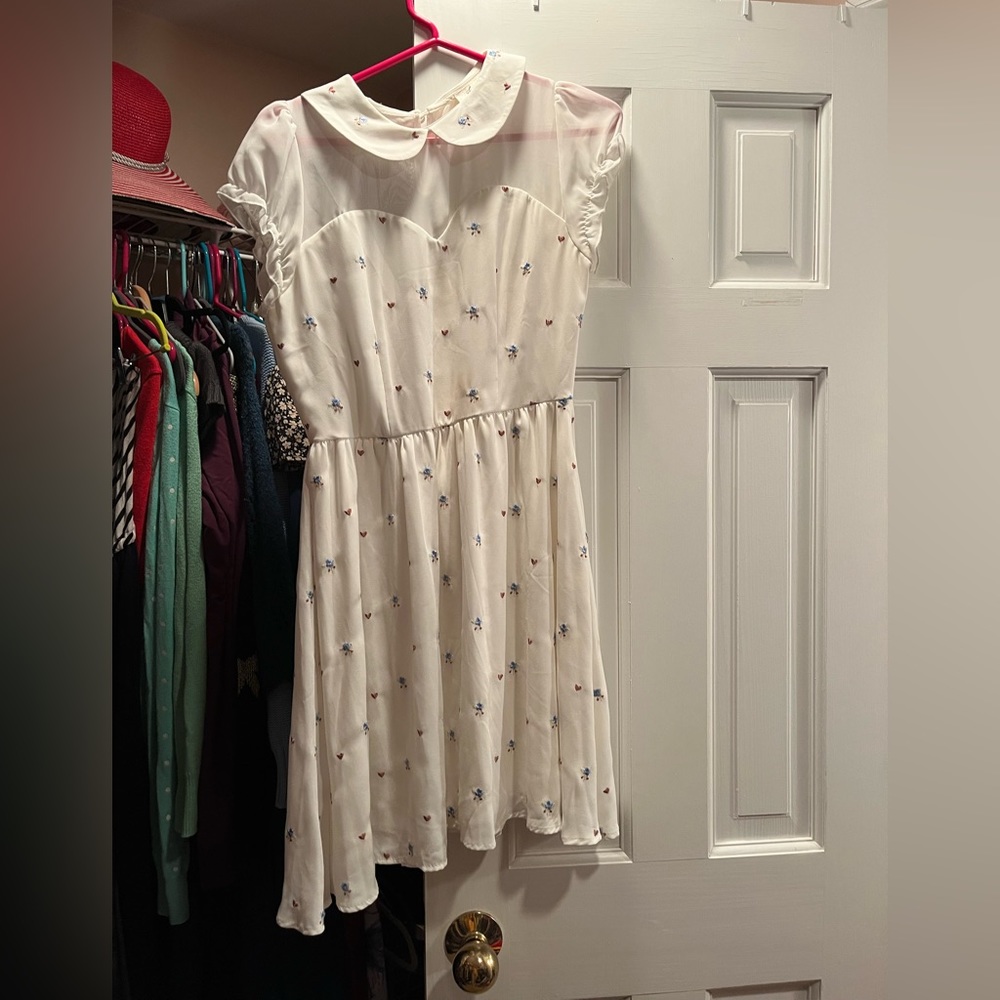 Freeway floral sheer dress with Peter Pan collar